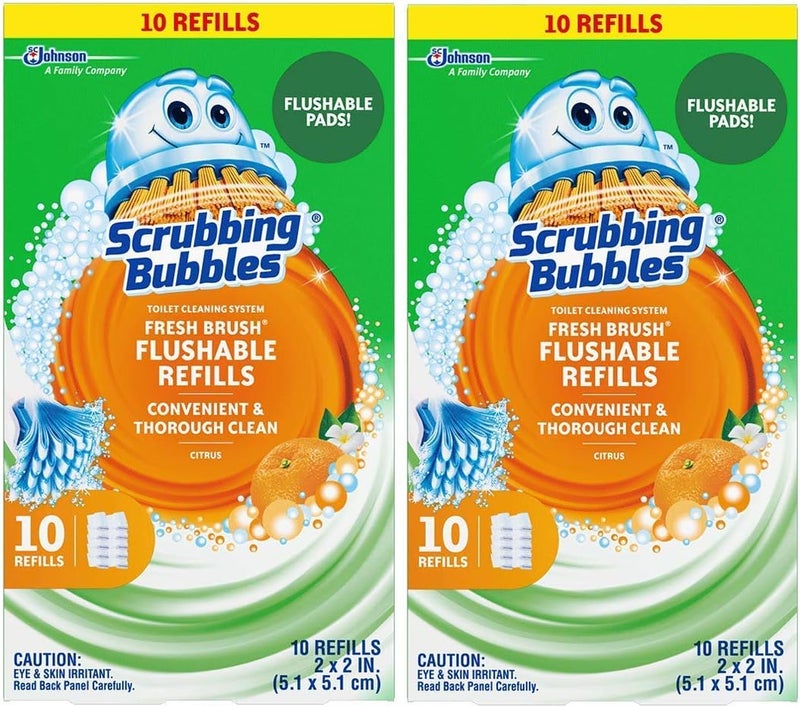 Scrubbing Bubbles Fresh Brush Flushable Refills - 10 Count, 2 Pack - Citrus Scent
